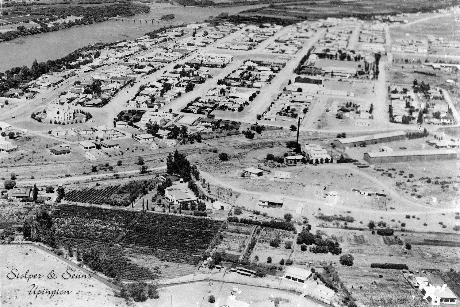 Upington from the air, 1955